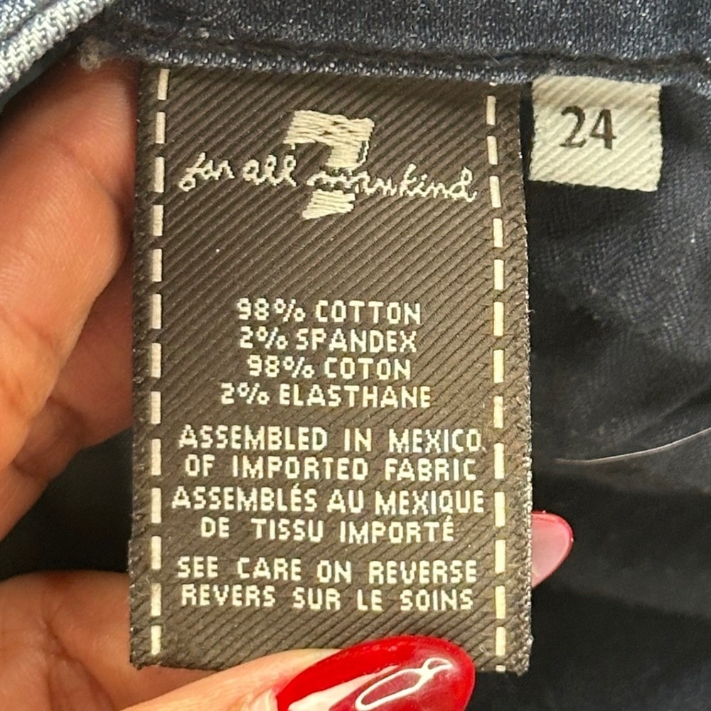 7 For All Mankind Gwenevere Skinny Jeans Women 24 Blue Denim P179P702SB - Picture 5 of 9